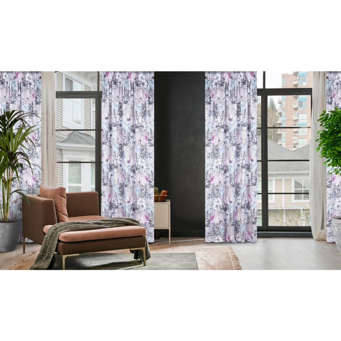 Záves 140x270 cm etamínový ružový fialový na riasiacu pásku HONEY