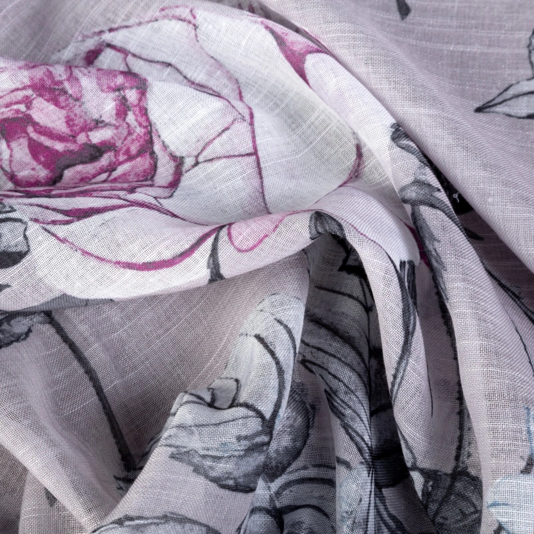 Záves 140x270 cm etamínový ružový fialový na riasiacu pásku HONEY