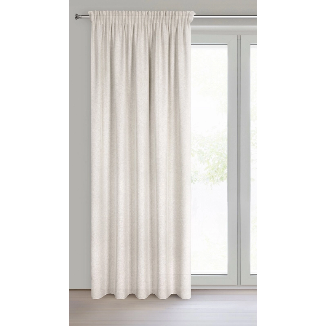 Záves 140x270 cm jasnobéžový na riasiacu pásku ERIS