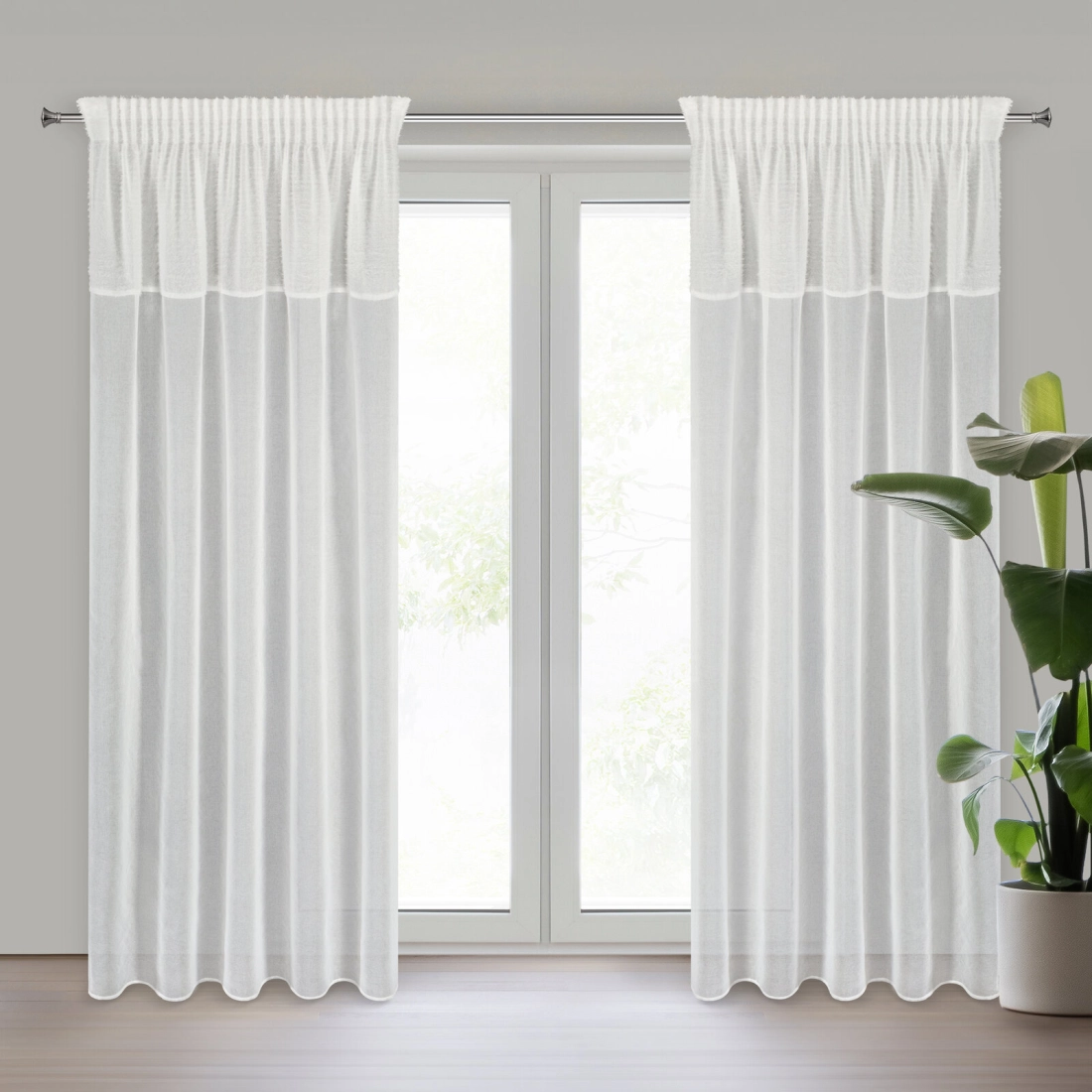 Záves 140x270 cm krémový na riasiacu pásku AGIS