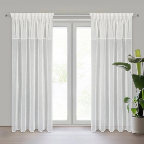 Záves 140x270 cm krémový na riasiacu pásku AGIS