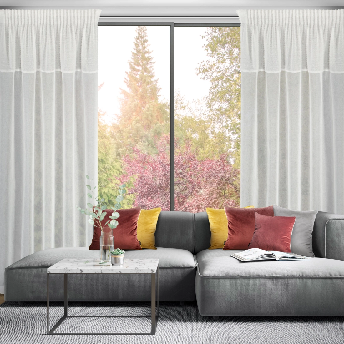 Záves 140x270 cm krémový na riasiacu pásku AGIS