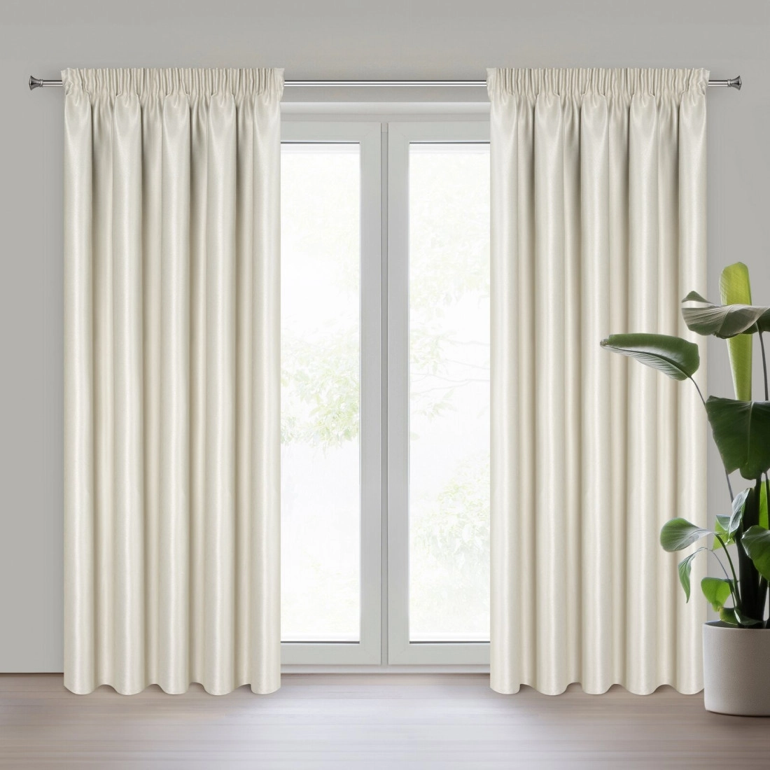 Záves 140x270 cm krémový na riasiacu pásku SELINA