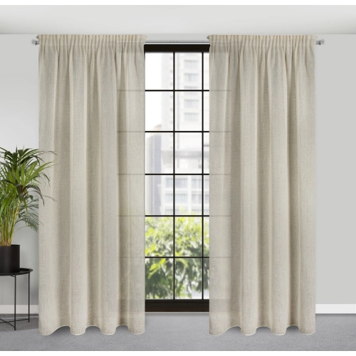 Záves 140x270 cm krémový z jemnej sieťoviny s lesklou niťou na riasiacu pásku EMILIA kolekcia FIORE