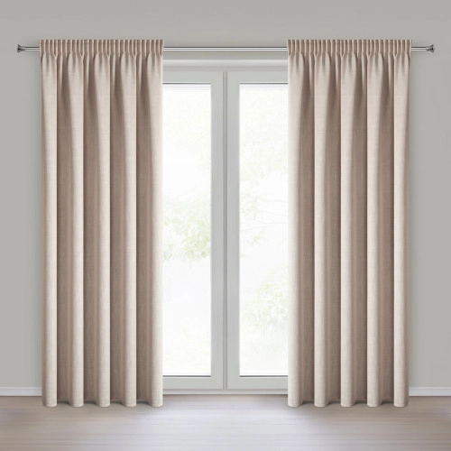 Záves 140x270 cm matný béžový na riasiacu pásku LEYA