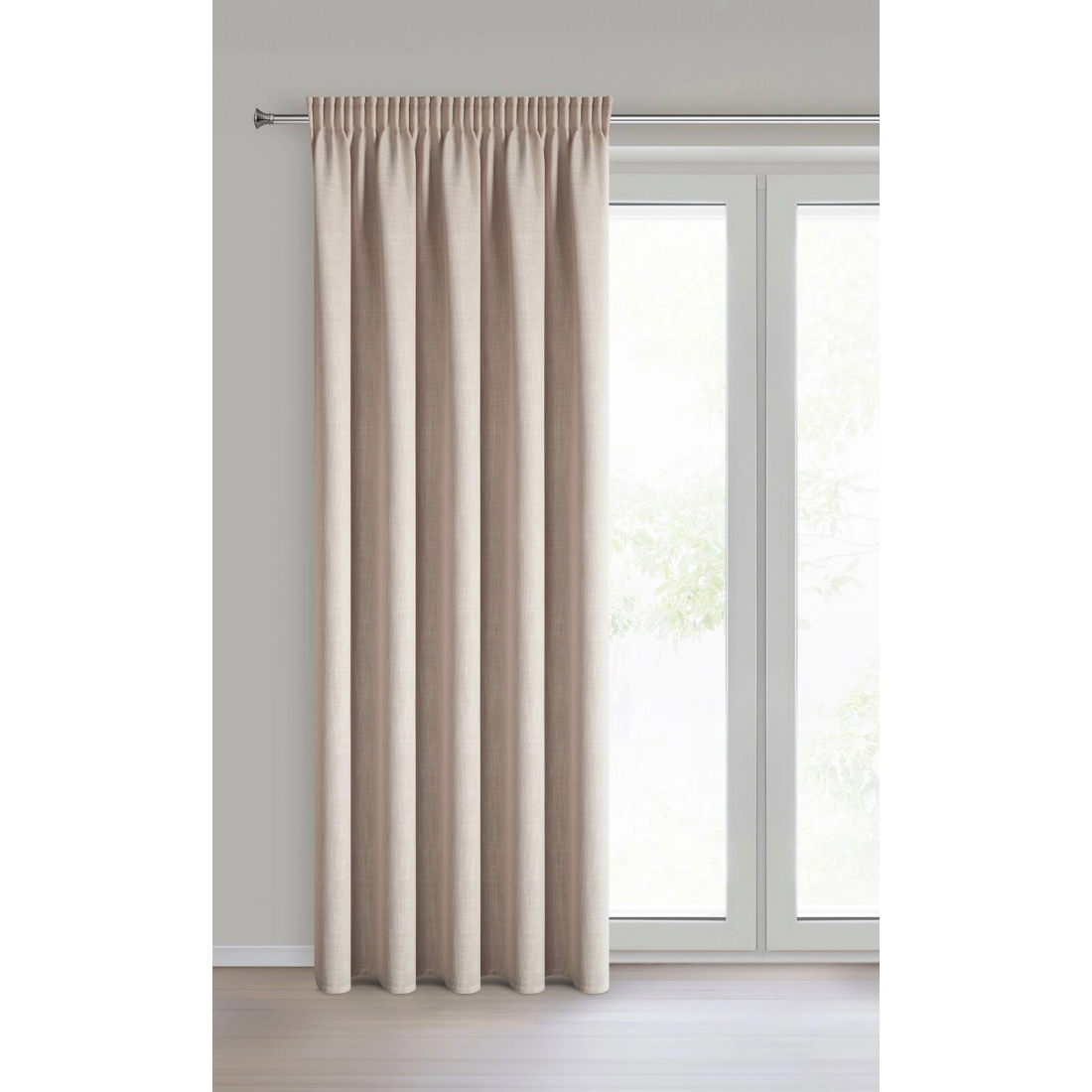 Záves 140x270 cm matný béžový na riasiacu pásku LEYA