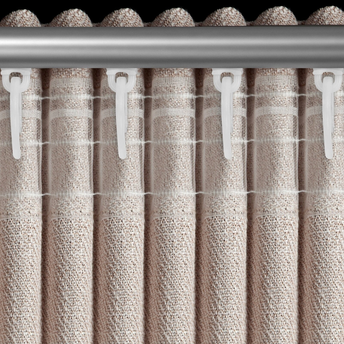 Záves 140x270 cm matný béžový na riasiacu pásku LEYA