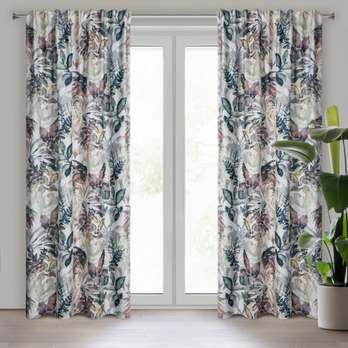 Záves 140x270 cm matný bielo-oceľový na riasiacu pásku LILIA