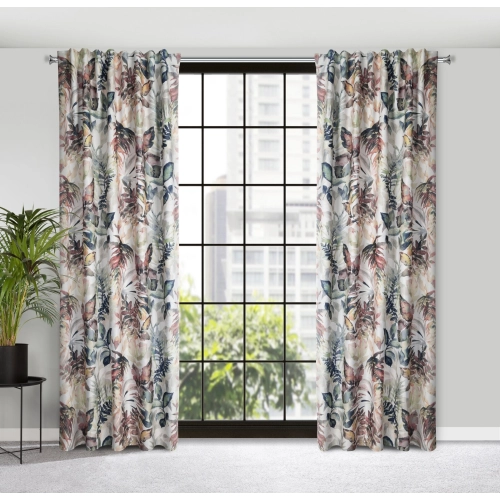 Záves 140x270 cm matný bielo-oceľový na riasiacu pásku LILIA