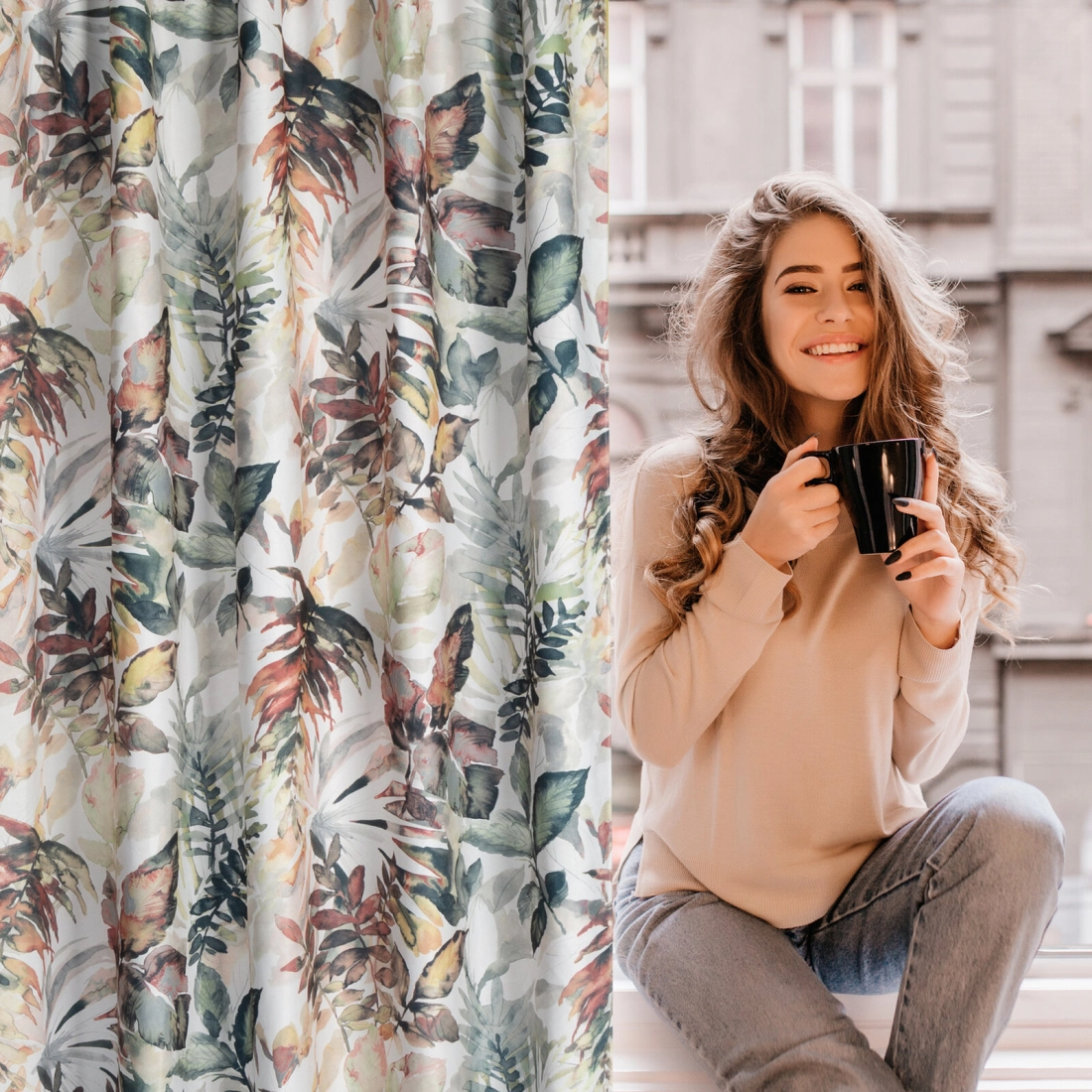 Závěs 140 x 270 cm matný bílo-ocelový na řasicí pásku LILIA