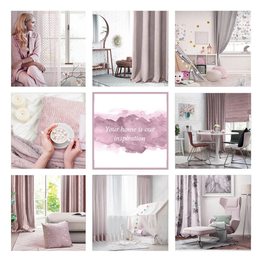 Závěs 140 x 270 cm matný bílý, fialový na řasicí pásku LILIA