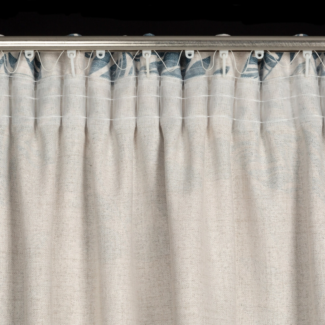 Záves 140x270 cm matný polyesterový prírodný modrý na riasiacu pásku LENNY