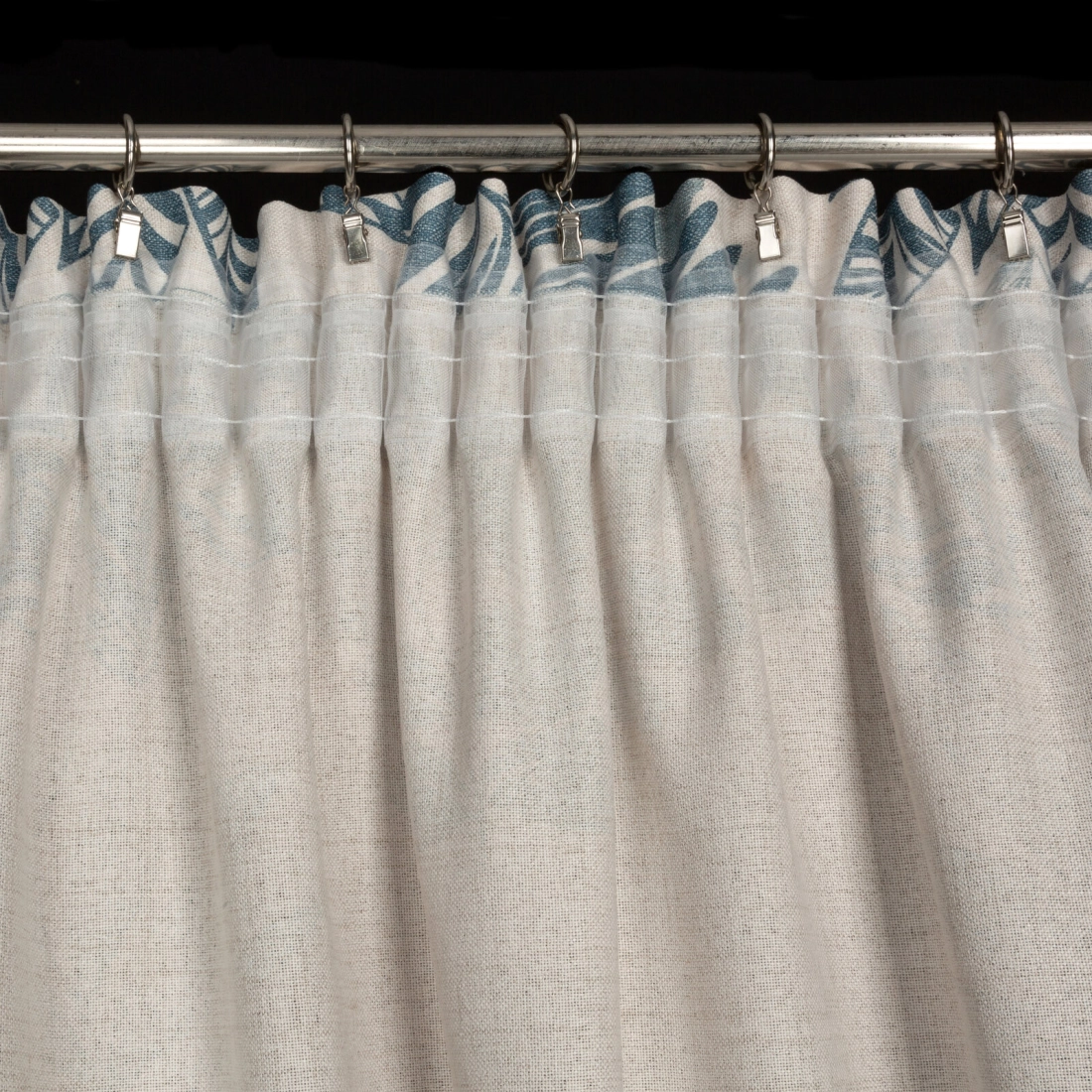 Záves 140x270 cm matný polyesterový prírodný modrý na riasiacu pásku LENNY