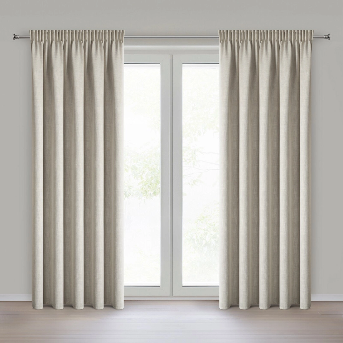 Závěs 140x270 cm matný tmavě béžový na řasicí pásku LEYA