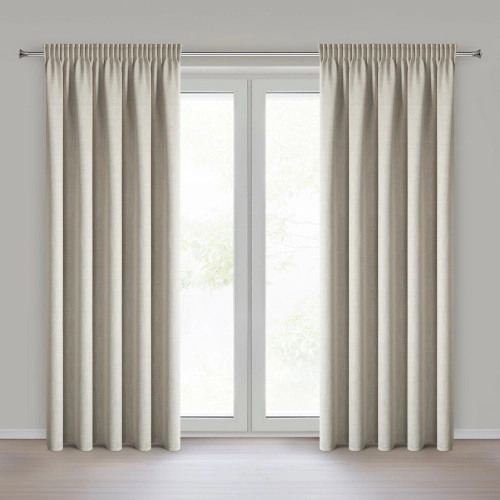 Závěs 140x270 cm matný tmavě béžový na řasicí pásku LEYA