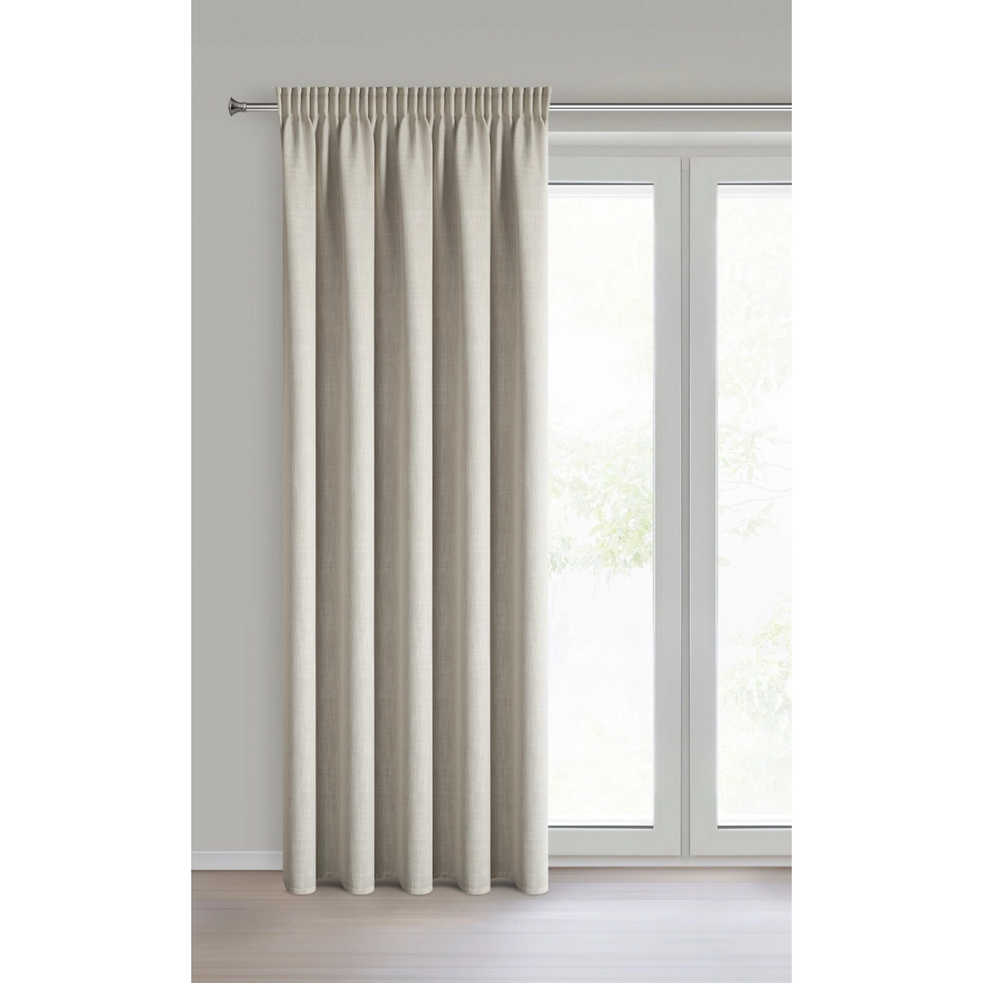 Závěs 140x270 cm matný tmavě béžový na řasicí pásku LEYA