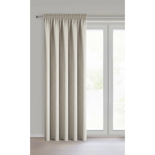 Závěs 140x270 cm matný tmavě béžový na řasicí pásku LEYA