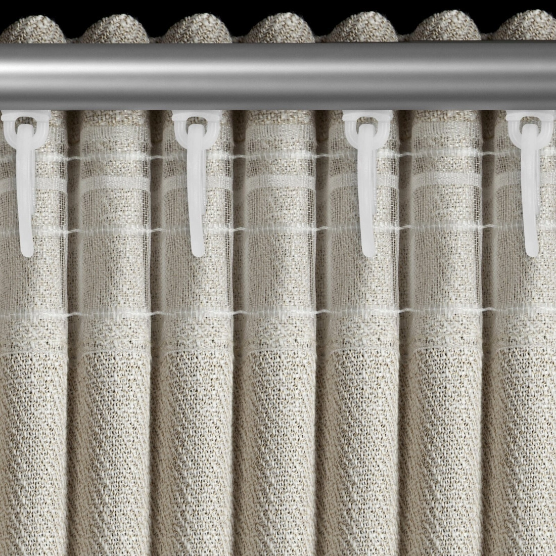 Závěs 140x270 cm matný tmavě béžový na řasicí pásku LEYA