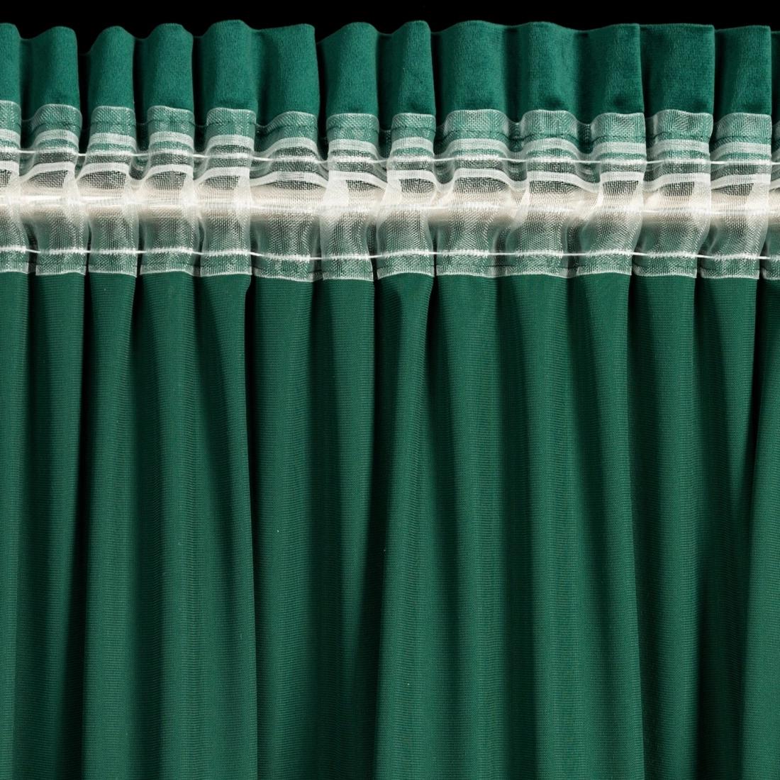 Záves 140x270 cm matný zamatový fľaškovo zelený na riasiacu pásku MELANIE
