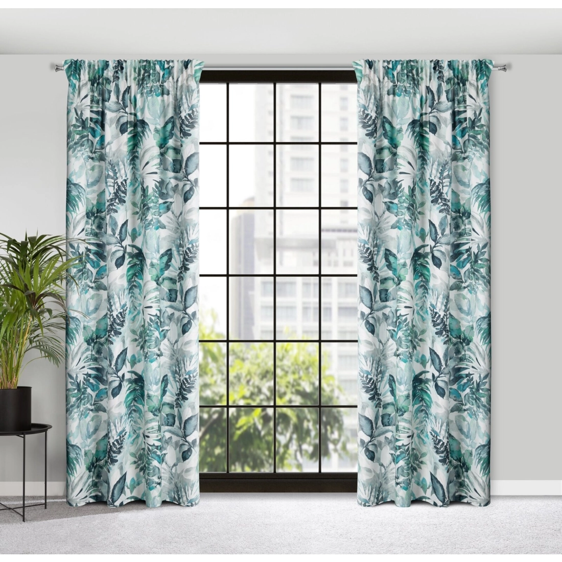 Záves 140x270 cm mikrovláknový bielo-zelený na riasiacu pásku ADELINE Diva Line