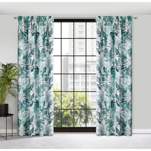 Záves 140x270 cm mikrovláknový bielo-zelený na riasiacu pásku ADELINE Diva Line