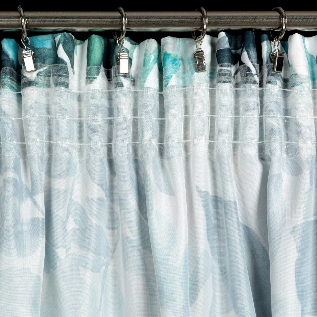 Záves 140x270 cm mikrovláknový bielo-zelený na riasiacu pásku ADELINE Diva Line