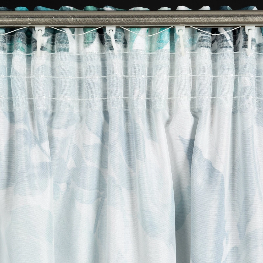 Záves 140x270 cm mikrovláknový bielo-zelený na riasiacu pásku ADELINE Diva Line