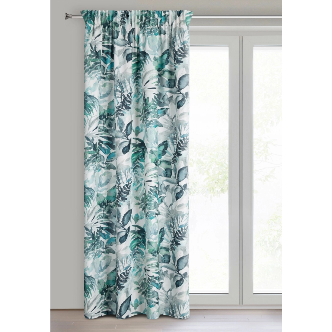 Záves 140x270 cm mikrovláknový bielo-zelený na riasiacu pásku ADELINE Diva Line