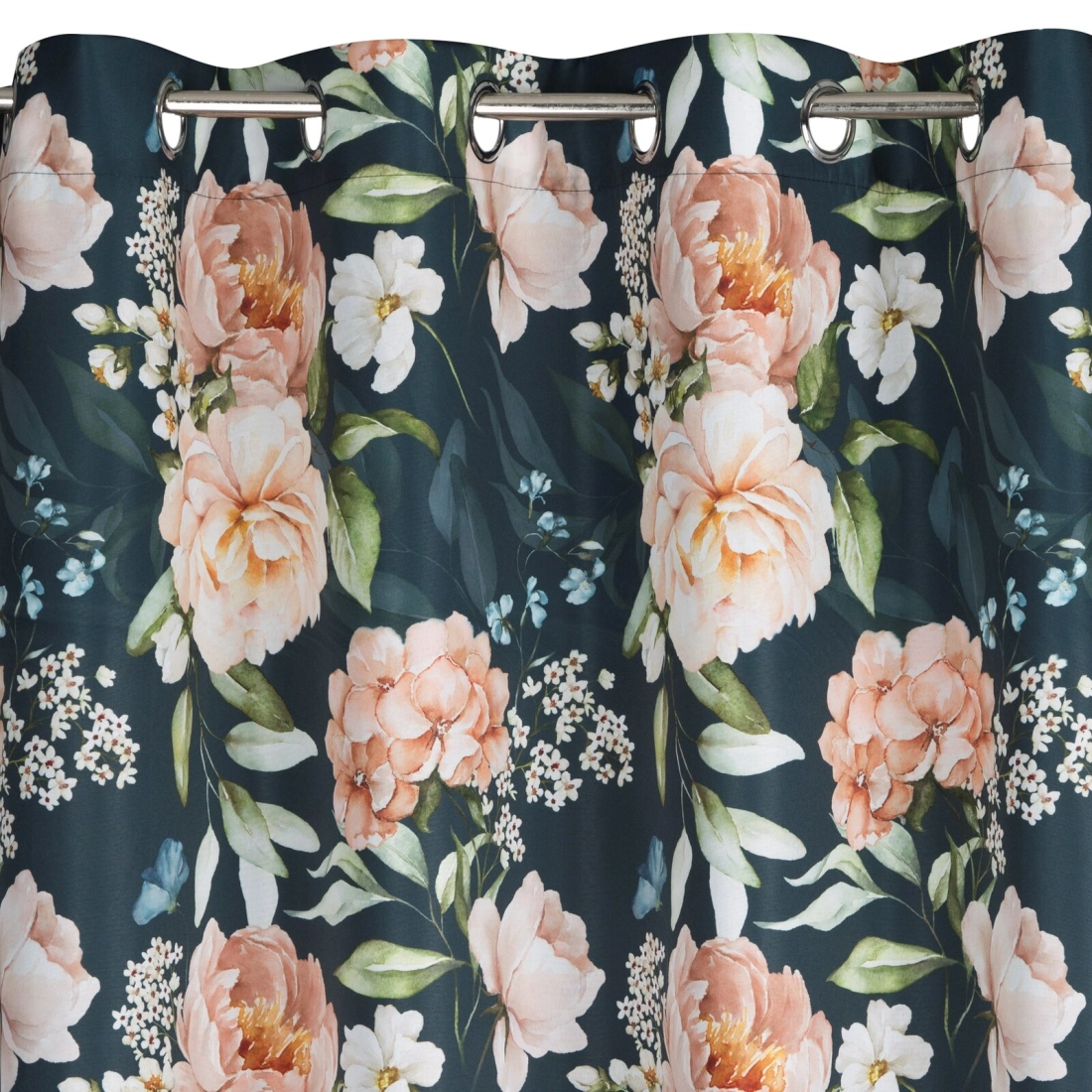 Záves 140x270 cm oxford čierny ružový na kovové krúžky SALMA