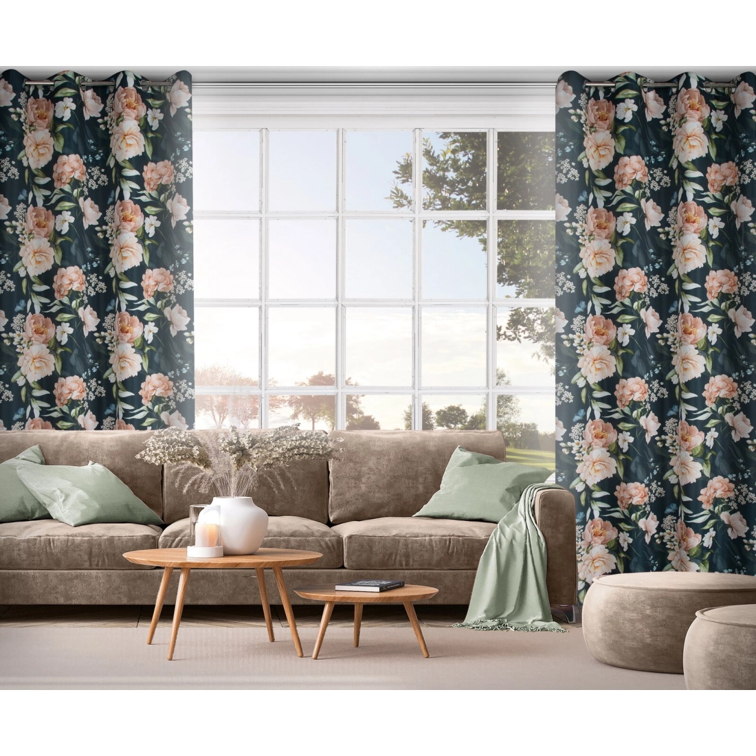 Záves 140x270 cm oxford čierny ružový na kovové krúžky SALMA