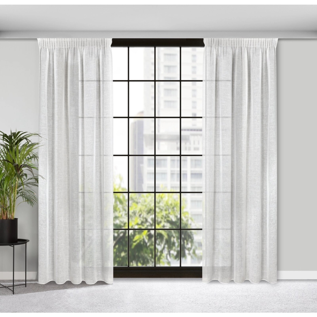 Záves 140x270 cm polyester prírodná farba na riasiacu pásku tunel KATRIN