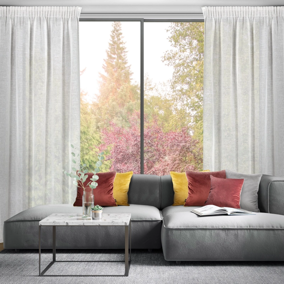 Záves 140x270 cm polyester prírodná farba na riasiacu pásku tunel KATRIN