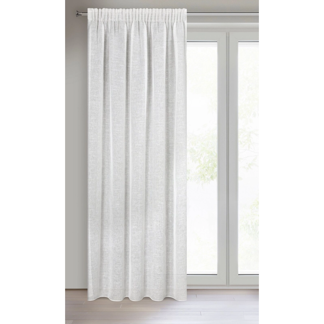 Záves 140x270 cm polyester prírodná farba na riasiacu pásku tunel KATRIN