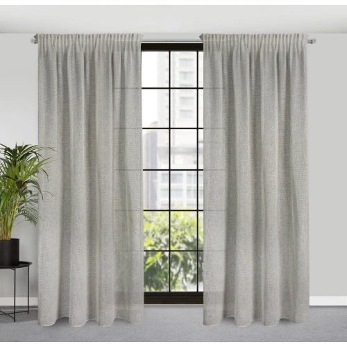 Záves 140x270 cm polyester strieborný na riasiacu pásku EMILIA