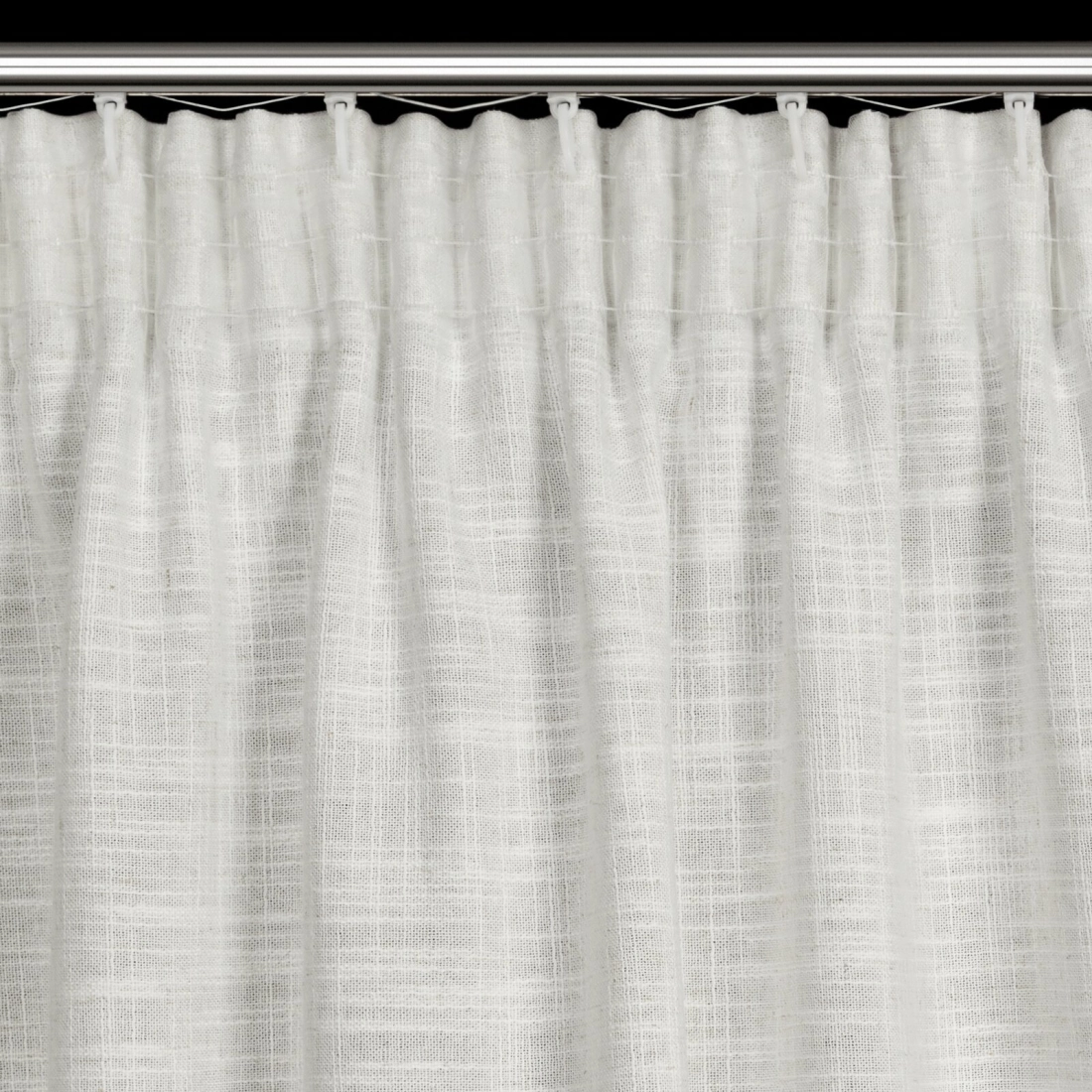 Záves 140x270 cm polyesterovo-ľanový béžový strieborný na riasiacu pásku ROSI