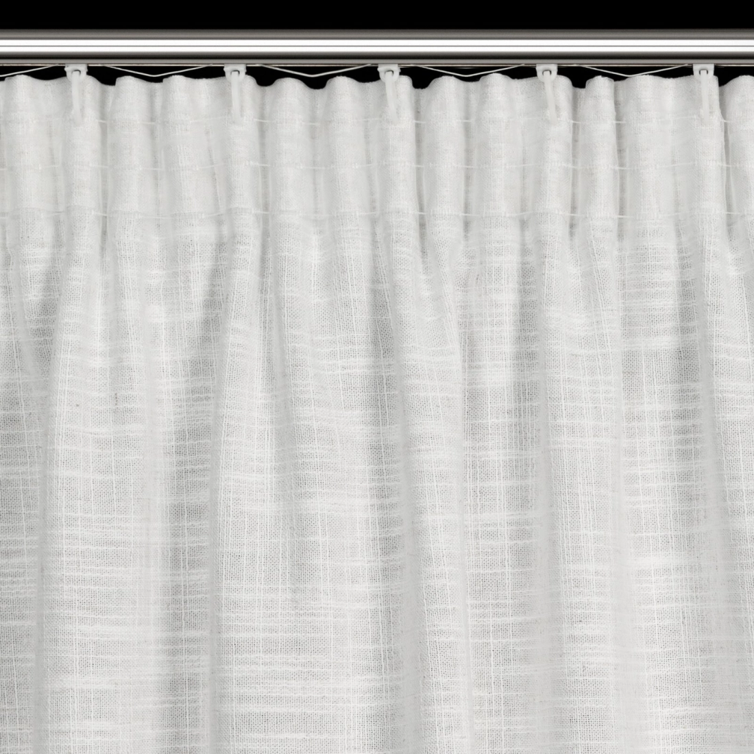 Záves 140x270 cm polyesterovo-ľanový krémový striebristý na riasiacu pásku ROSI