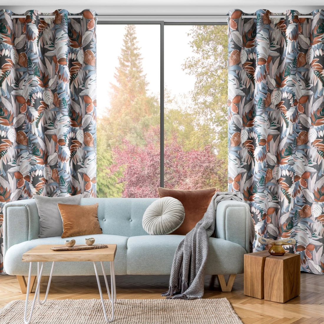 Záves 140x270 cm polyesterový oceľový a rudy na kovové krúžky MARILA