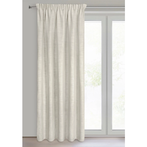 Záves 140x270 cm polyesterový s ľanom tmavobéžový strieborný na riasiacu pásku ROSI