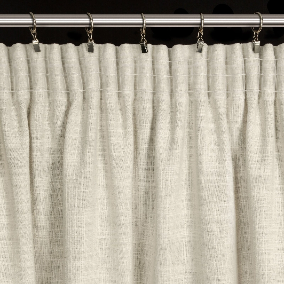 Záves 140x270 cm polyesterový s ľanom tmavobéžový strieborný na riasiacu pásku ROSI