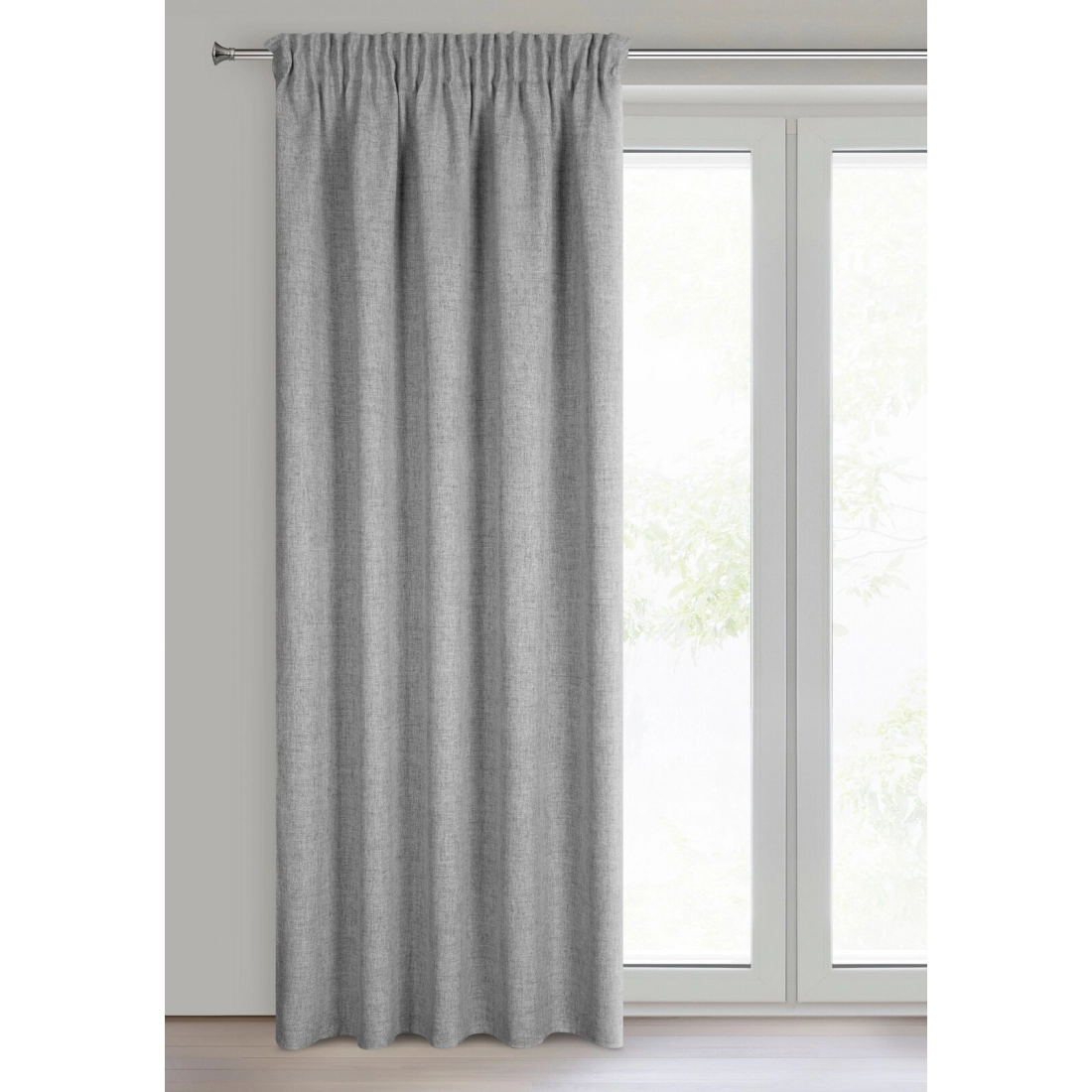 Záves 140x270 cm polyesterový strieborný na riasiacu pásku JULA2