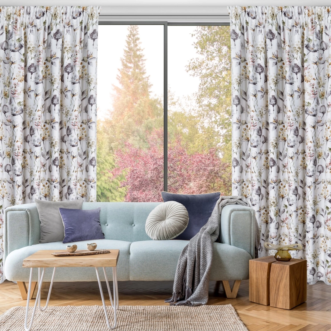 Záves 140x270 cm polyestr bielo olivový zatemňovací na riasiacu pásku ZOJA