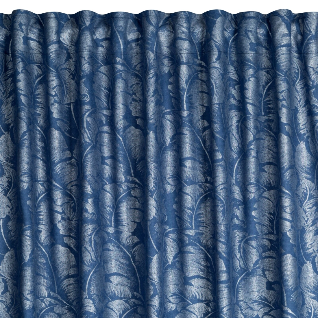 Záves 140x270 cm polyestr granátový so striebornou potlačou listov na riasiacu pásku/suché zipsy SCARLET