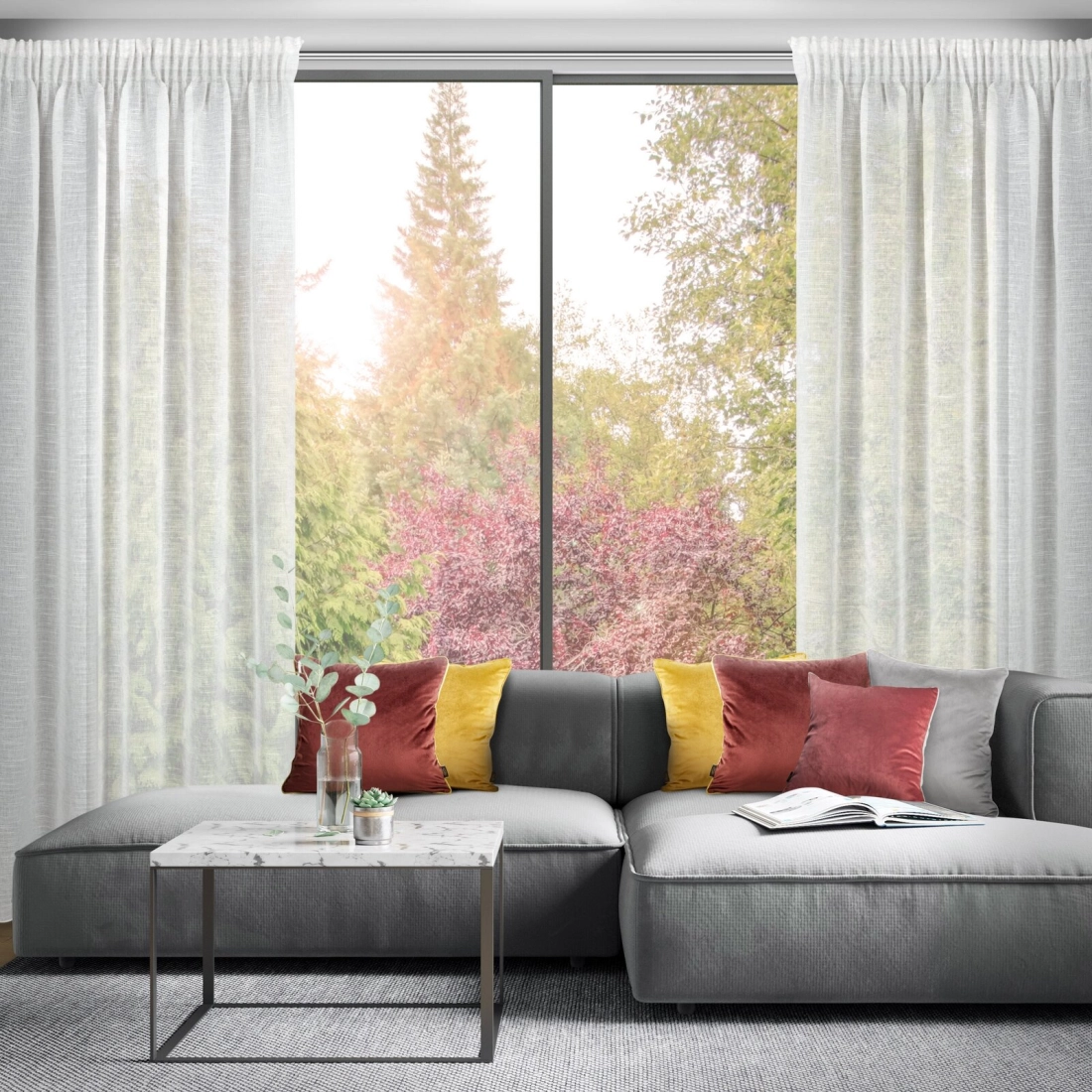 Záves 140x270 cm polyestr prirodná farba na riasiacu pásku KELSI