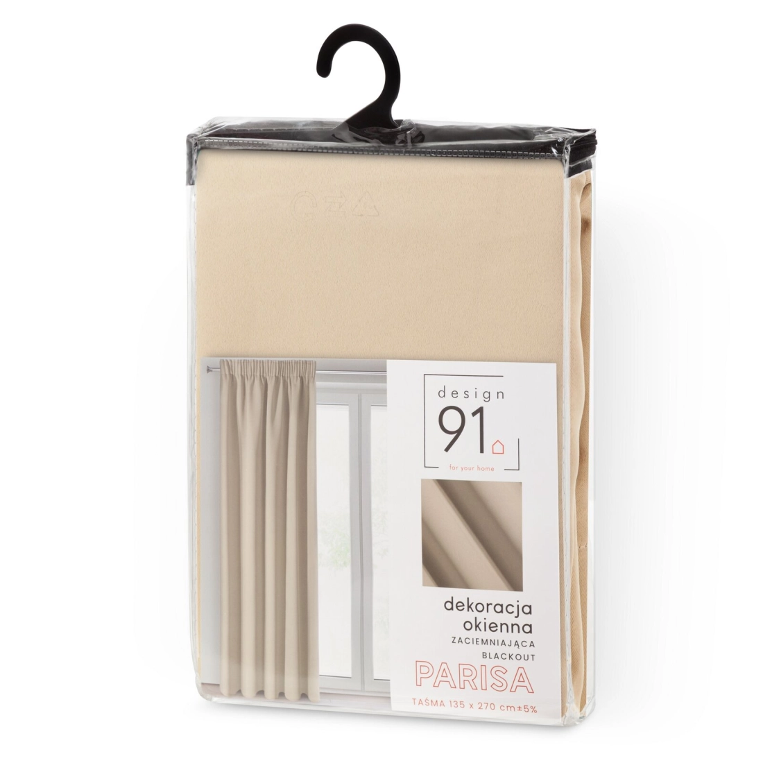 Záves 140x270 cm polyestr zaciemňujúci béžový na riasiacu pásku PARISA Design 91
