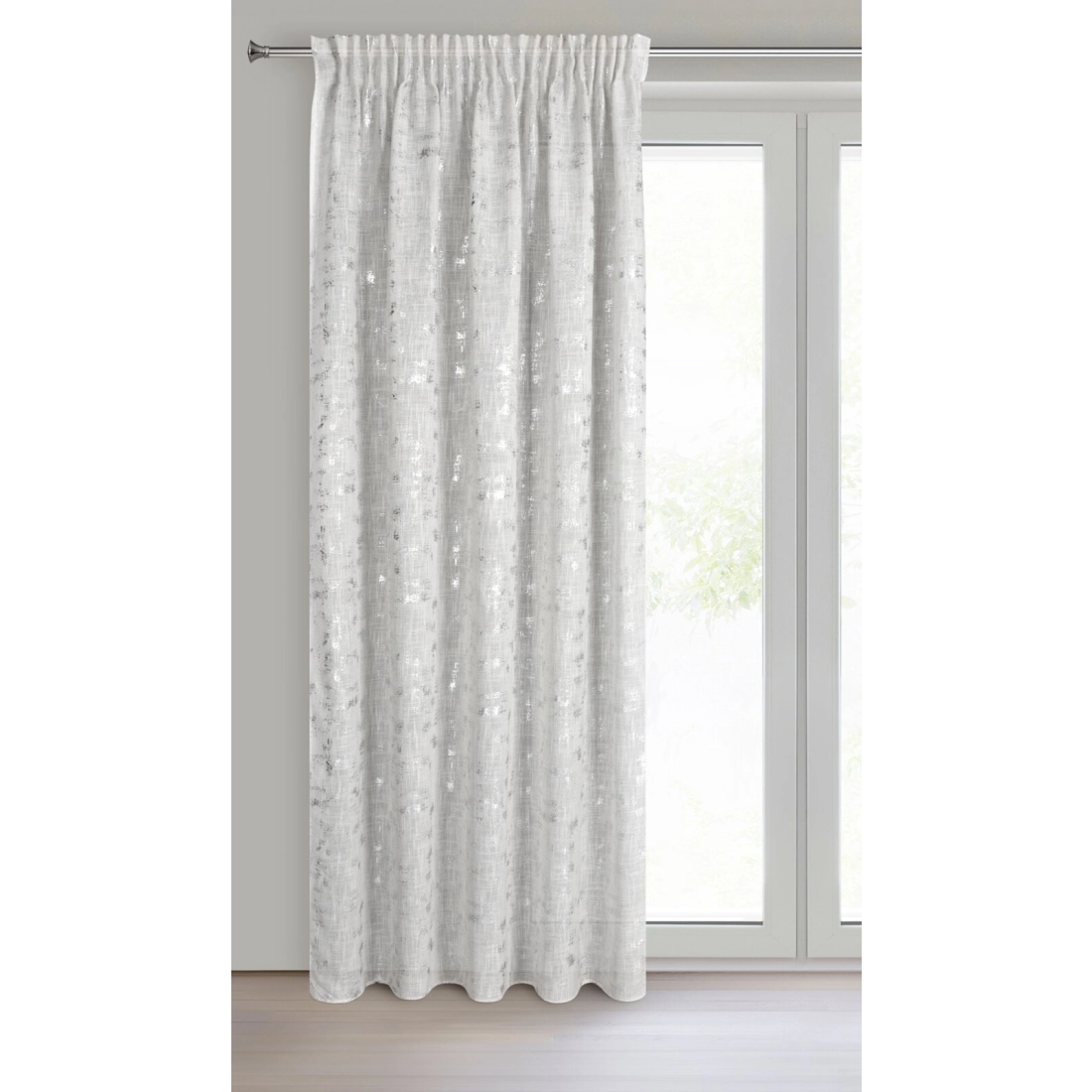 Záves 140x270 cm s ľanom prírodný striebristý na riasiacu pásku INES