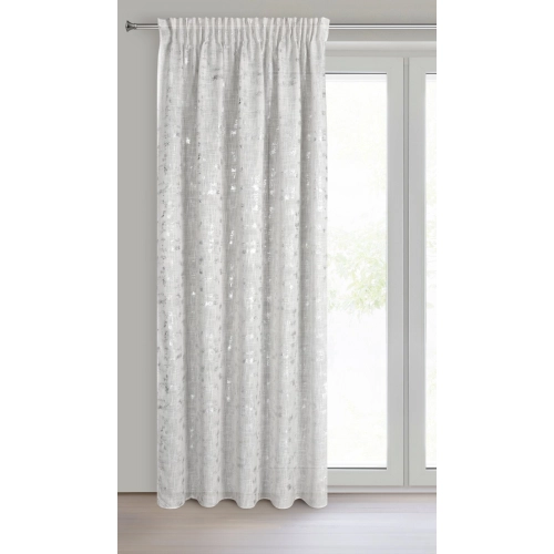 Záves 140x270 cm s ľanom prírodný striebristý na riasiacu pásku INES