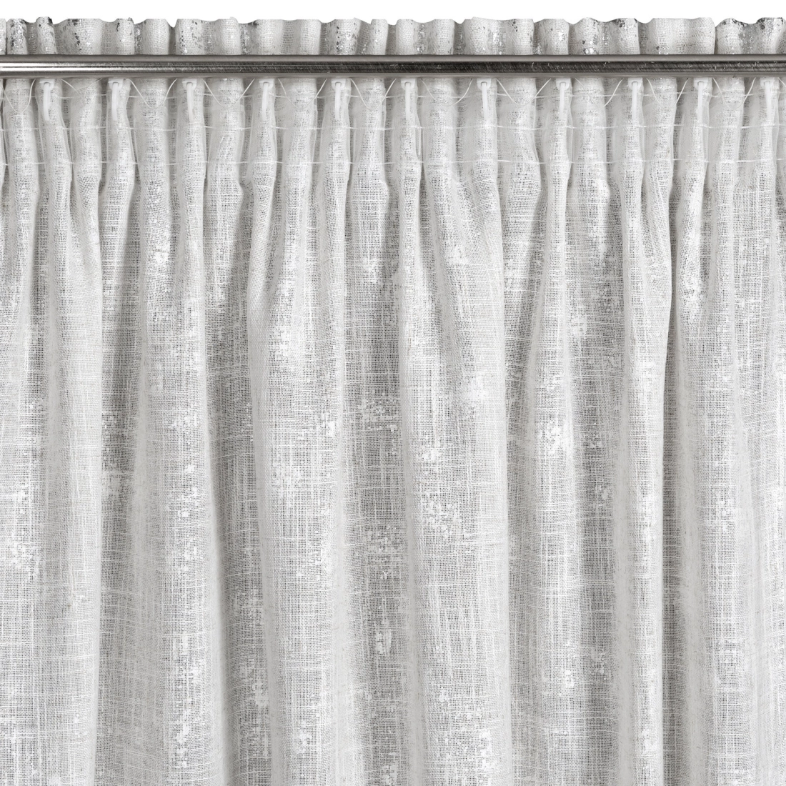 Záves 140x270 cm s ľanom prírodný striebristý na riasiacu pásku INES