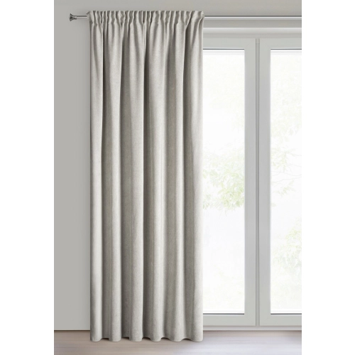 Záves 140x270 cm sčesávaný s lienovým vzhľadom, sieťovaný, s tunelom na tyč, sivý