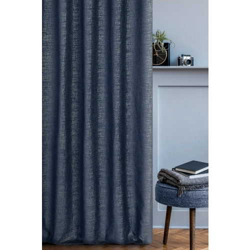 Záves 140x270 cm sietkovaný melírovaný tmavomodrý na riasiacu pásku PALERMO 1 Terra Collection