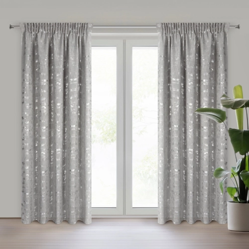 Záves 140x270 cm so zmesou ľanu strieborný na riasiacu pásku INES